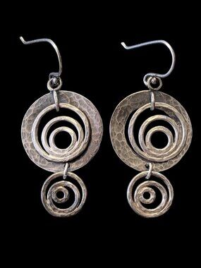 Retired Silpada 2009 Catalog 925 Sterling Silver Spiral 1.75" Drop Earrings